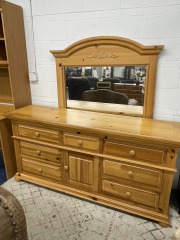 Y2K French Country Dresser with Mirror