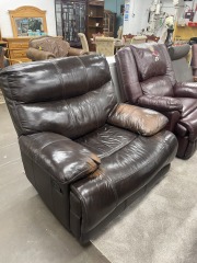 Big Brown Faux Leather Recliner