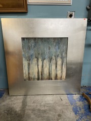 Modern Forest Scene in Grand Silver Frame