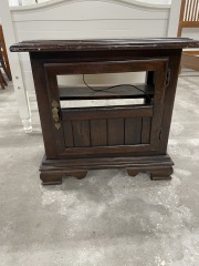 Vintage Dark Wood Cottage Core Nightstand