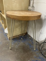 Wood Hairpin Legs Side Table