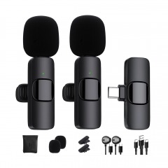 2886 B1 | Wireless Lavalier Microphone for iPhone\/Android Phone\/Laptop