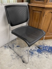 Black Mesh Stackable Chair