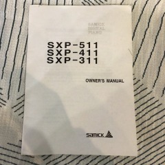 owner's manual cover for Samick SXP series digital pianos.