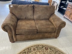 Brown Microsuede Love Seat