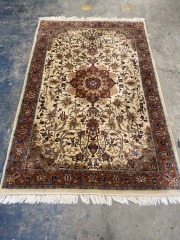 Rust +Ivory trandional 5x10ft Rug