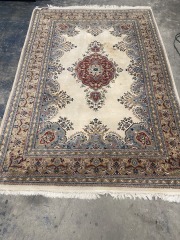 light Blue And Ivory 6x8ft wool Rug