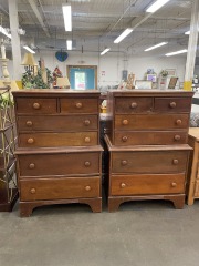Vintage Maple Finish Six Drawer Dresser