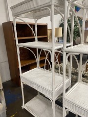 White Bamboo Rattan Shelf