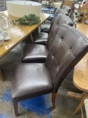 Brown Pleather Dining Chairs (Set of Four)