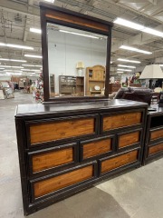 Geometric Wood Seven-Drawer Dresser