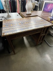 Patterned Top Solid Wood Desk