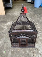 Ornate Wood Birdcage with Door