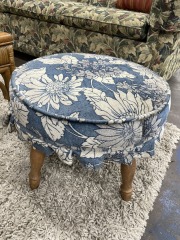 Vintage Lil' Floral Velvet Stool