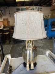 Vintage Gold Brass Chinoiserie Lamp