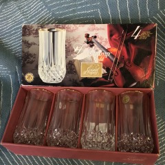 Longchamp Cristal d' Arques Crystal Iced Tea 11 3\/4 oz 1978 France set of 4 vtg