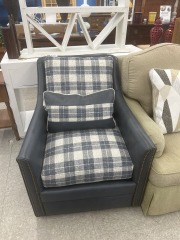 Blue Plaid Club chair