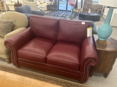 Red Leather Loveseat