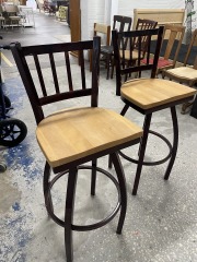 Swivel Metal & Wood Bar Stool (Each)