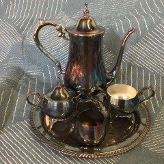 vintage silver-plated tea and coffee service set,