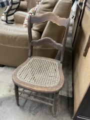 Vintage Wood And Wicker Chair