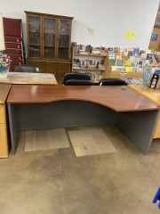 Asymmetrical Cherry & Grey Desk