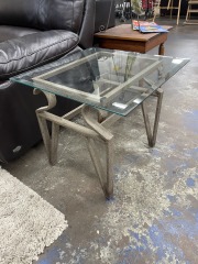 Sturdy Lil' Glass Top Side Table