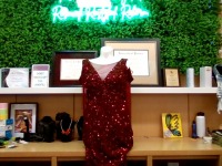 Unbranded - Burgundy Sequin Gown with V-Neck Illusion Front & Back