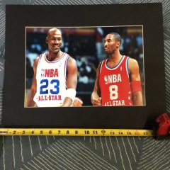 basketball legends Michael Jordan and Kobe Bryant during the 2003 NBA All-Star Game.