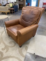 Cognac Comfort Design Finley Leather Recliner