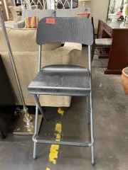 Sleek Wood And Metal Folding Stool