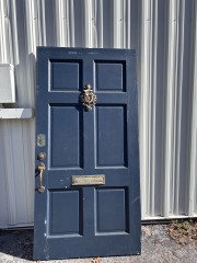 6-Panel Vintage Front Door with Hardware