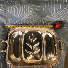 Silver plated serving and carving tray