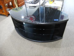 Oval Glass Shelf TV Stand