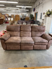 Brown Micro Suede Recliner Couch