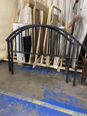Arched Black Metal Queen Head & Footboard