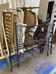 Black Ornate Metal Full Head & Footboard