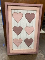 Wooden Hearts in Pink & Mauve