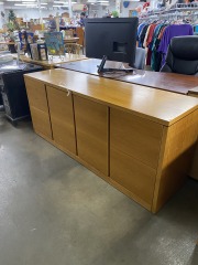 Solid Wood Locking Office Credenza (No Delivery)