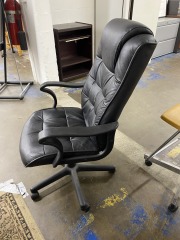 Sturdy Black Pleather Office Chair