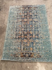 Turquoise and orange3x5ft Rug