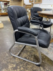 Modern Black & Chrome Armchair (Each)