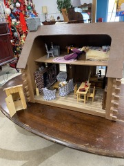 Log Cabin Dollhouse Set with Bonus Outhouse