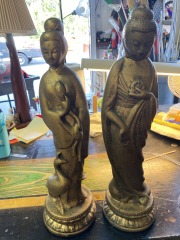 Vintage MCM Buddha Goddess Statue Set
