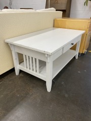 White Mission Style Coffee Table