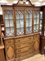 ANTIQUE 2 PIECE 6 DRAWER HUTCH