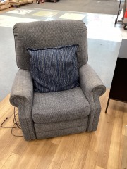 BLUE TIGHT KNIT POWER LIFT CHAIR (TESTED)