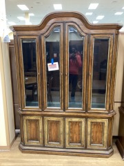 HERITAGE FURN. LARGE 2 PIECE HUTCH W\/ GLASS SHELVES