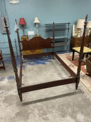 Antique Mahogany Full Poster Bed (For Repair)