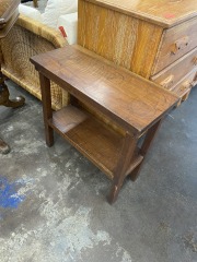 1950 Handcrafted Black Walnut Side Table